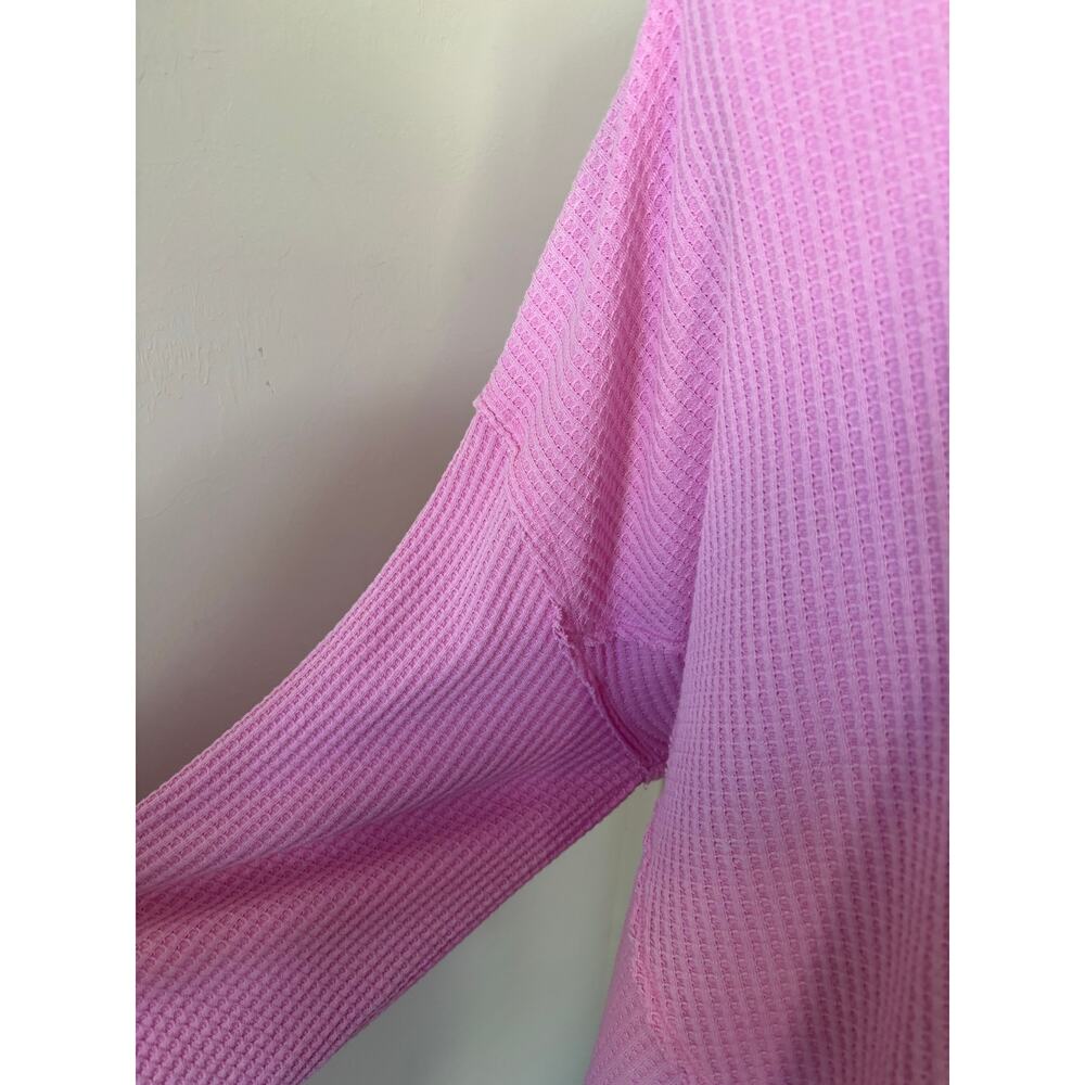 Free People "We The Free" Coraline Thermal Medium Pink Shirt - Picture 5 of 7
